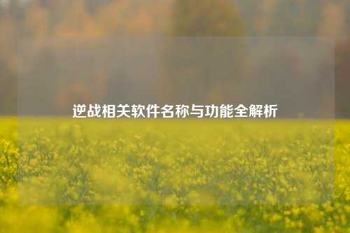 逆战相关软件名称与功能全解析