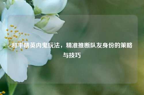 和平精英内鬼玩法，精准推断队友身份的策略与技巧
