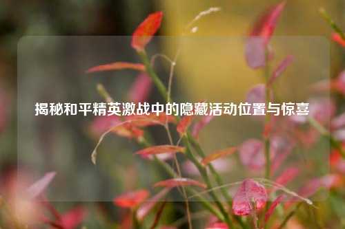 揭秘和平精英激战中的隐藏活动位置与惊喜