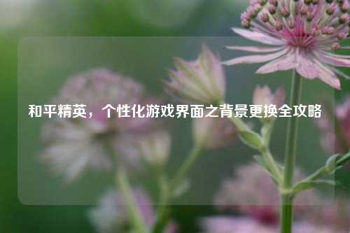 和平精英，个性化游戏界面之背景更换全攻略