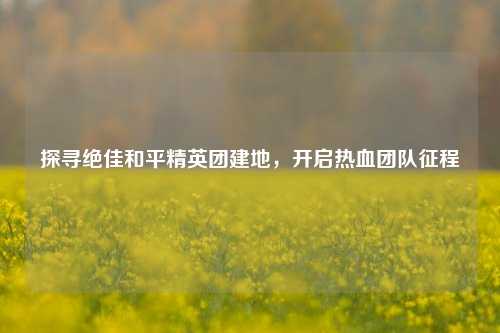 探寻绝佳和平精英团建地，开启热血团队征程