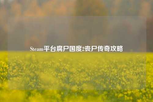 Steam平台腐尸国度2丧尸传奇攻略