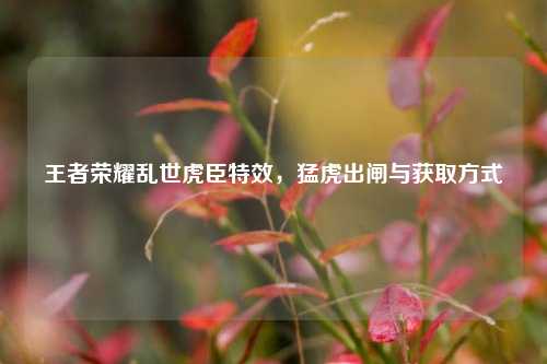 王者荣耀乱世虎臣特效，猛虎出闸与获取方式